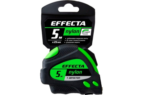 Купить Рулетка 5м/25 мм с магнитом  автостопом  лентой нейлон EFFECTA Nylon 580525 фото №1