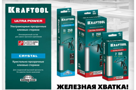 Купить Ультрамощные прозрачные клеевые стержни KRAFTOOL Ultra Power 16 шт  7x150 мм 06837-16 фото №3