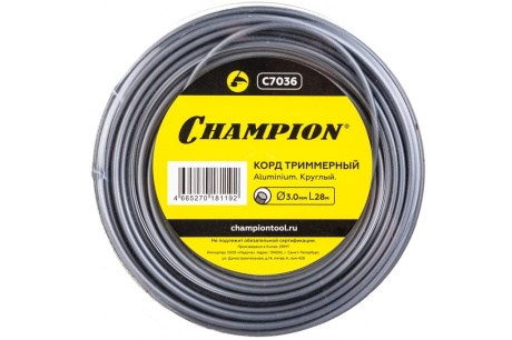 Купить Леска для триммера CHAMPION круг 3.0мм*28м C7036 C7036 фото №1