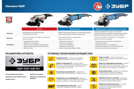 Купить УШМ (болгарка) ЗУБР УШМ-125-800 М3 фото №8