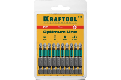 Купить Биты KRAFTOOL Optimum Line PH2 50 мм  10 шт. 26122-2-50-10 фото №4